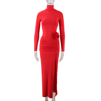 Elegant High-neck Evening Gown For Women
