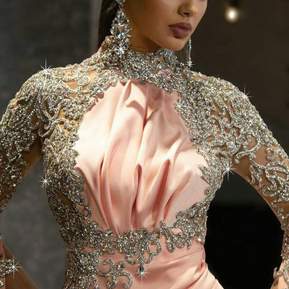 Women's Turtleneck Long Sleeve Split Dress