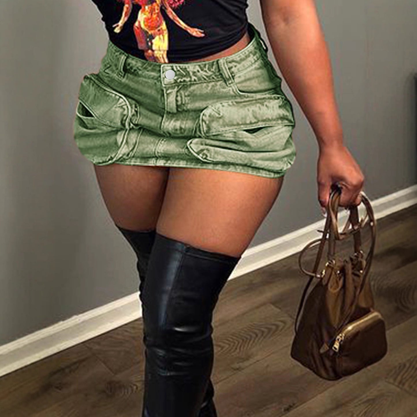 Women's Non-stretch Straight Sexy Workwear Pocket Denim Shorts