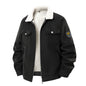 Fleece-lined Thickened Fashionable Lapel Workwear Lambswool Men's Coat