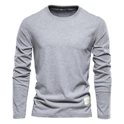 Men's Fashion Casual Exercise Outer Wear Round Neck Cotton Base Shirt