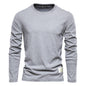 Men's Fashion Casual Exercise Outer Wear Round Neck Cotton Base Shirt