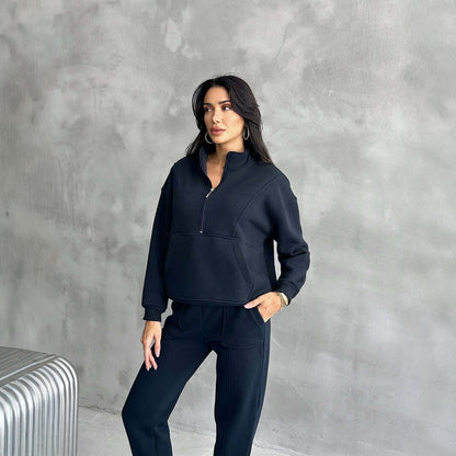 European And American Women's Clothing Two-piece Sweater Fleece Sports