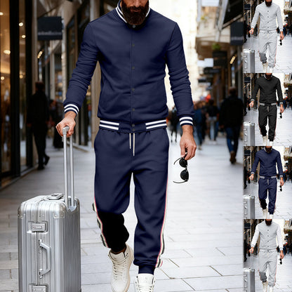 Striped Tapered Pants Two-piece Set American Casual Sportswear