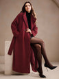 Women's Double-breasted Long Wool Coat With Suit Collar