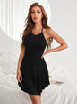Gentle Style Halter Sleeveless Ruffled Mid-waist Dress