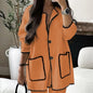 Women's Suit Fashion Casual Loose Solid Color Two-piece Set