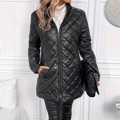 Women's Long Cotton Coat For Autumn And Winter Warmth