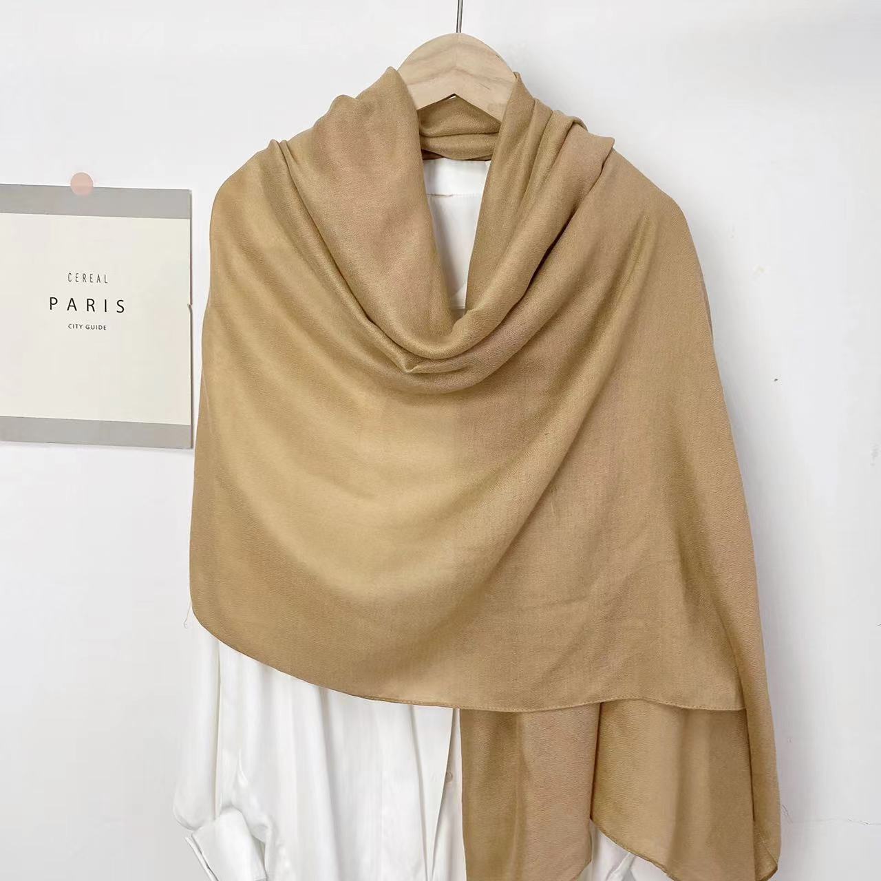 Monochrome Long Scarf Warm Shawl Solid Color Casual Scarf