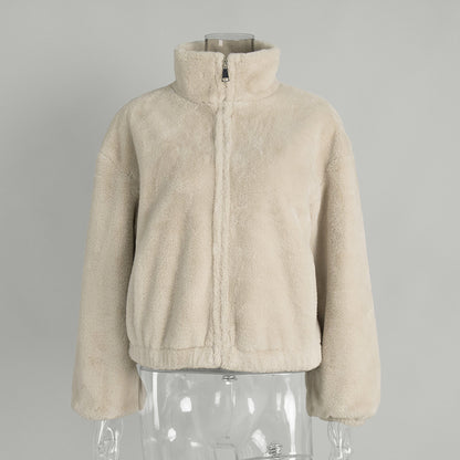 Autumn And Winter Warm Zipper Fur Jacket