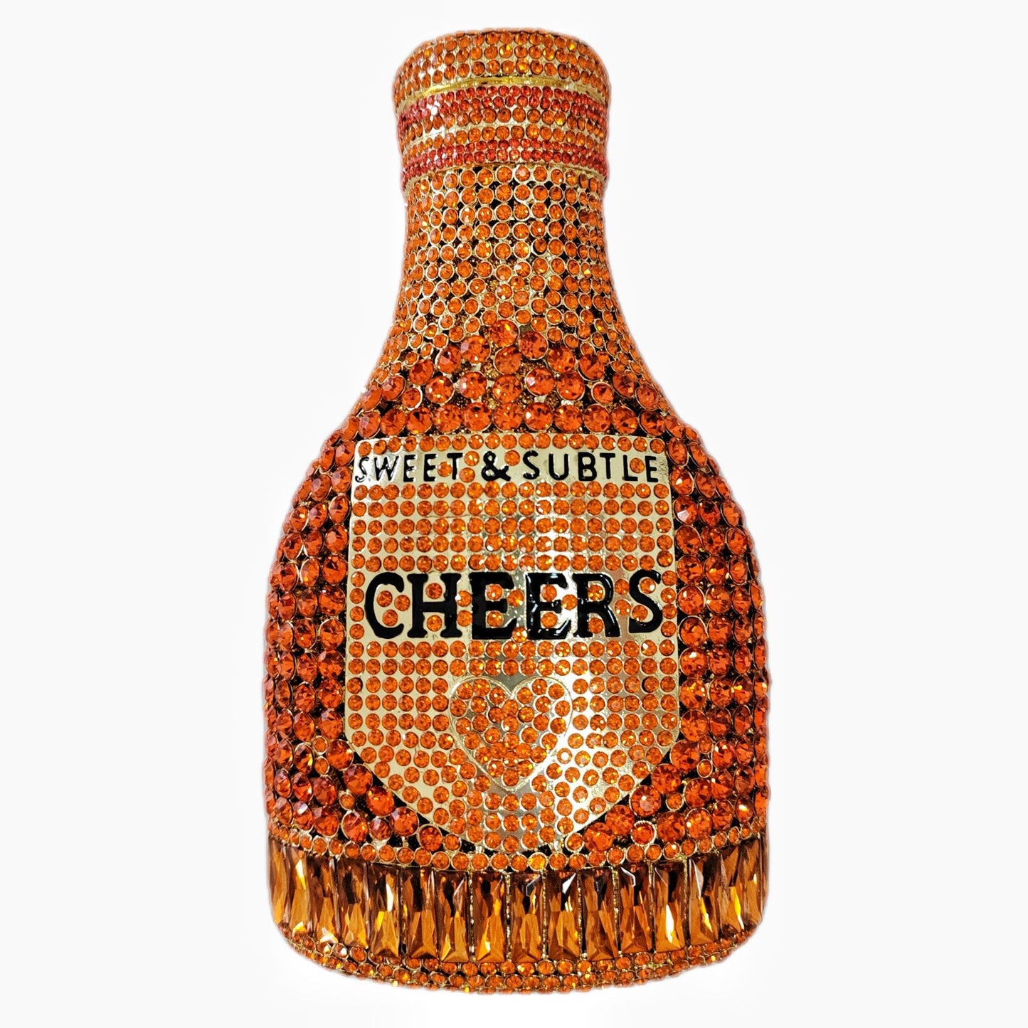 Champagne Bottle Rhinestone Evening Clutch Women's Bag