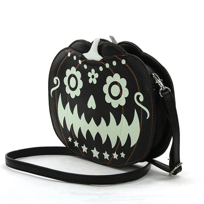 Glow in the Dark Jack-O-Lantern Crossbody Bag-3
