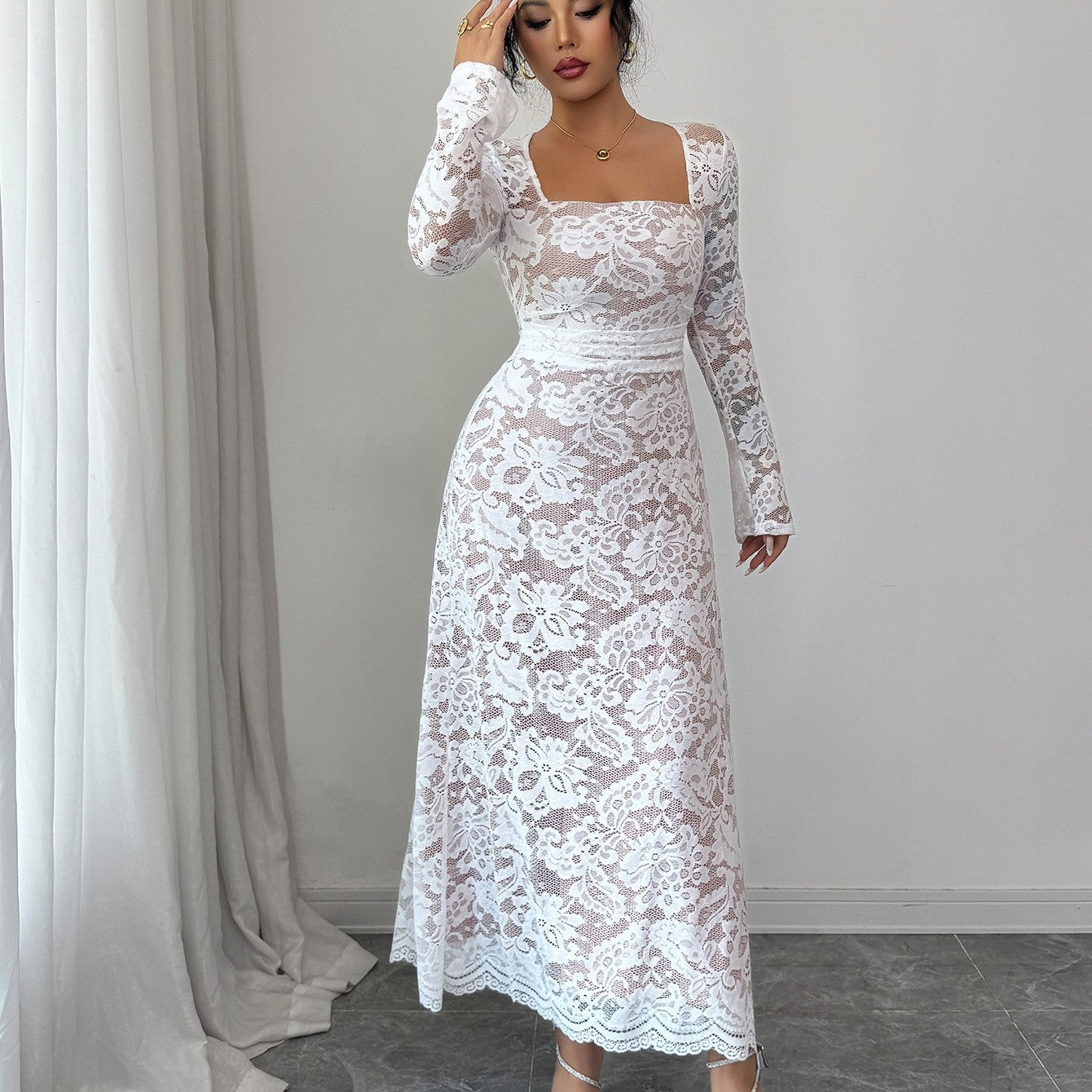 Elegant And High-end Lace Dress In European And American Style