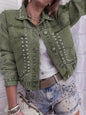 Women's Decorative Rivets Denim Jacket