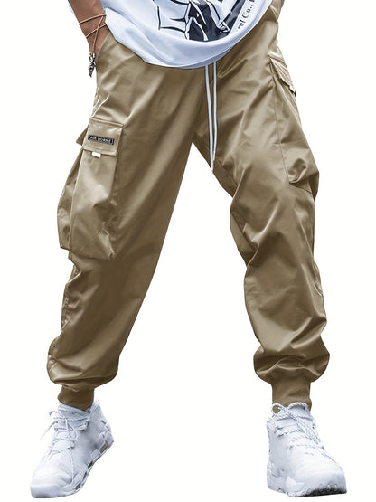 Multi-pocket Cargo Pants Men's Casual Hip-Hop Drawstring Trousers Outdoor Streetwear Sports Pant