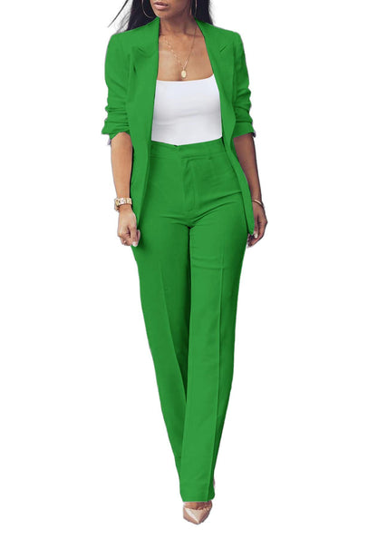 Pure Long Sleeveless Simple Draping Wide Leg Casual Suit