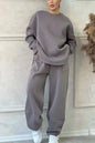 Women's Autumn And Winter Casual Loose Round Neck Long-sleeved Sweater Trousers Suit