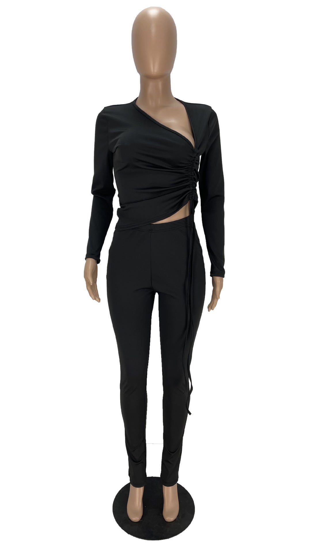 Women's Clothing Fashion Irregular Collar Drawstring Two-piece Suit