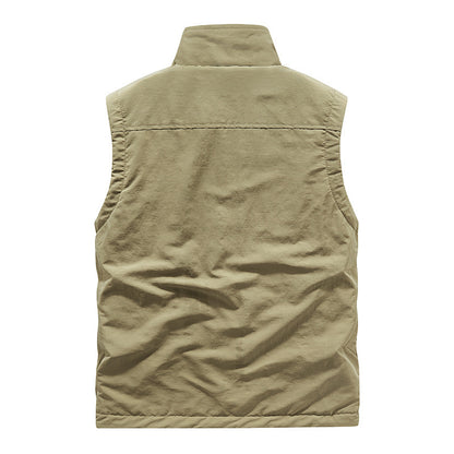 Men's Outdoor Double-sided Wear Velvet Vest Multi-pocket Leisure Cargo