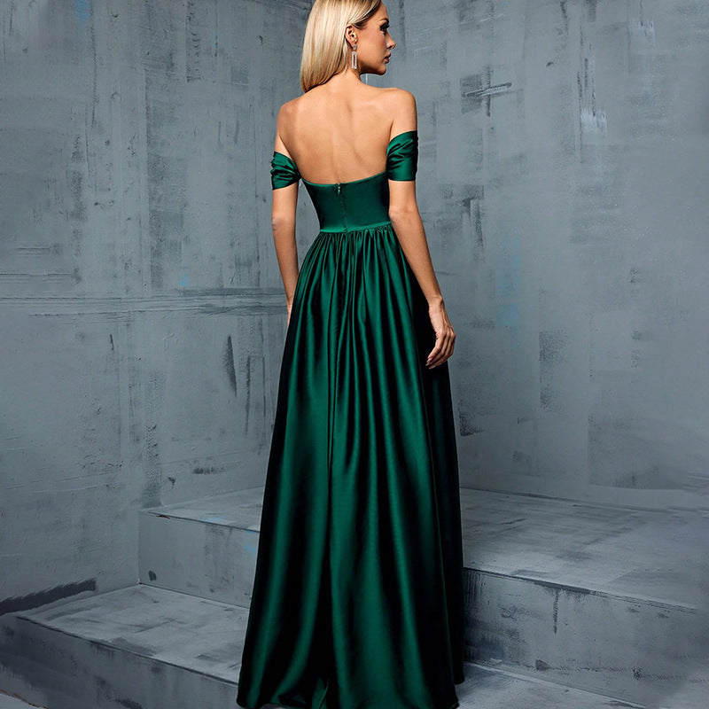 Long Slimming And Shoulder Hollow Girlfriends Evening Dress