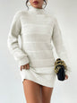 European And American Autumn And Winter Half-high Collar Knitwear Dress