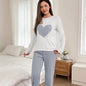 Women's Love Pajamas Two-piece Trousers Long Sleeve Loose And Comfortable