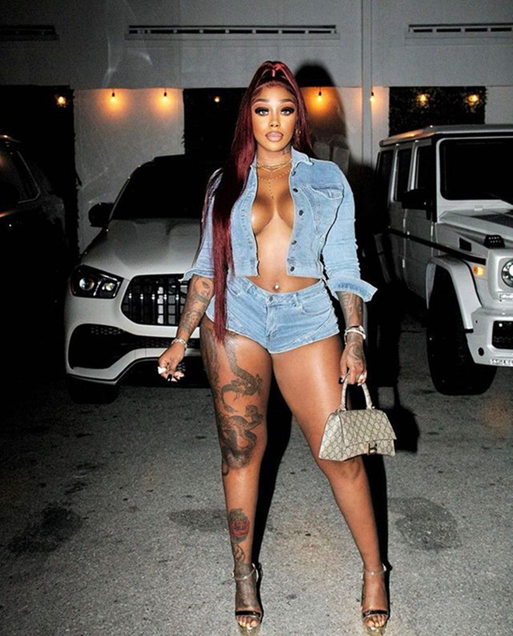 Denim Casual Suit European And American Shorts Denim Suit