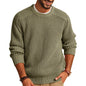 Men's Solid Color Long Sleeve Round Neck Fashion Sweater Loose Retro Sweater