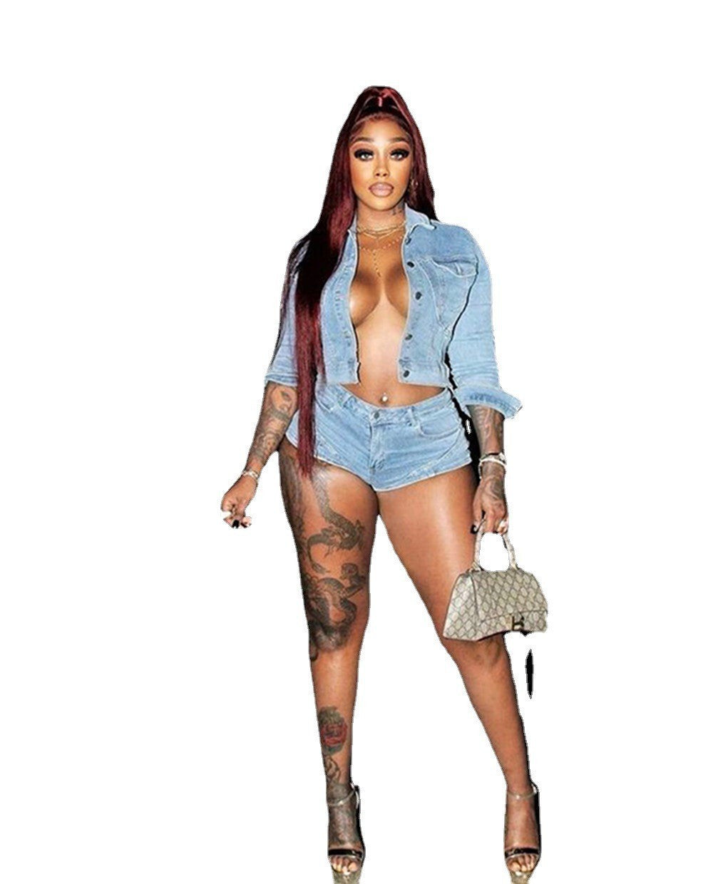 Denim Casual Suit European And American Shorts Denim Suit