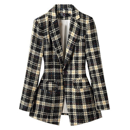Plaid Girl's Small Suit Women's Long-sleeved Suit Jacket