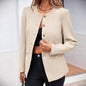 Round Neck Long Sleeve Button Cardigan