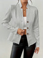 Women's Blazer Jacket Suit Coat Single-breasted Stand Collar Tops Slim Outerwear Temperament Office Jacket