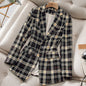 Plaid Girl's Small Suit Women's Long-sleeved Suit Jacket