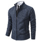 Men's Solid Color Stand Collar Cardigan Sweaters Coat