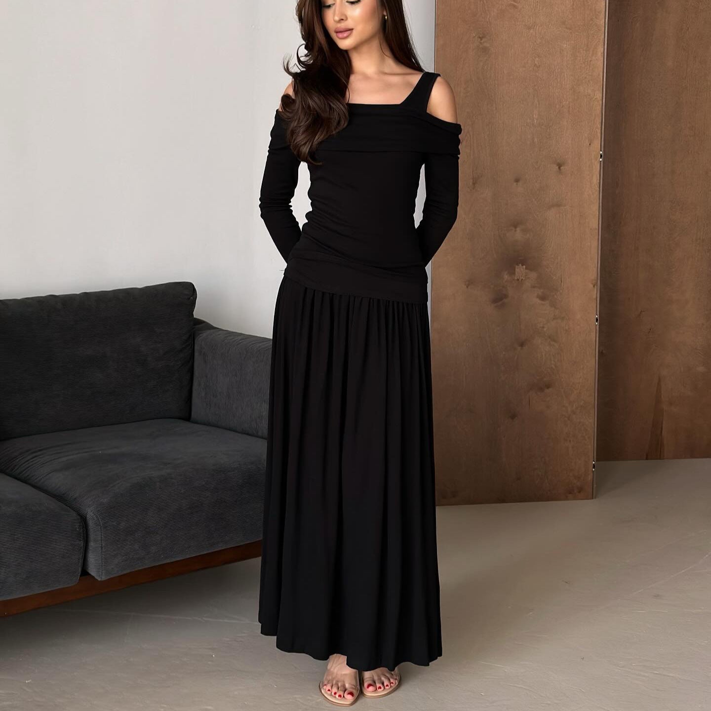 Strappy Top Gathered Maxi Skirt Casual Set