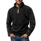 Men's Polar Fleece Top Pure Color Simple Casual Stand Collar Pullover Sweater