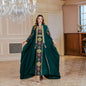 Middle East Muslim Embroidered Robe Abaya Light Luxury Evening Gown Two-piece Set Dress