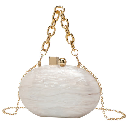 Oval Acrylic Chain Crossbody Shoulder Hand Bag
