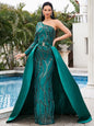 Mid-waist Off-the-shoulder Hostess Evening Gown Maxi Dress For Banquets