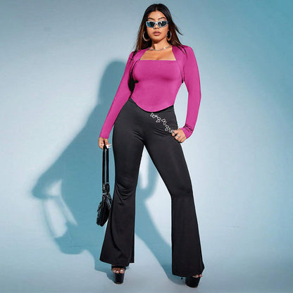 European And American Women's Slim And Sexy Long-sleeve Top
