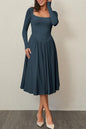 Women's Solid Color Long Sleeve Bottoming Dress