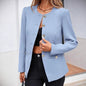 Round Neck Long Sleeve Button Cardigan