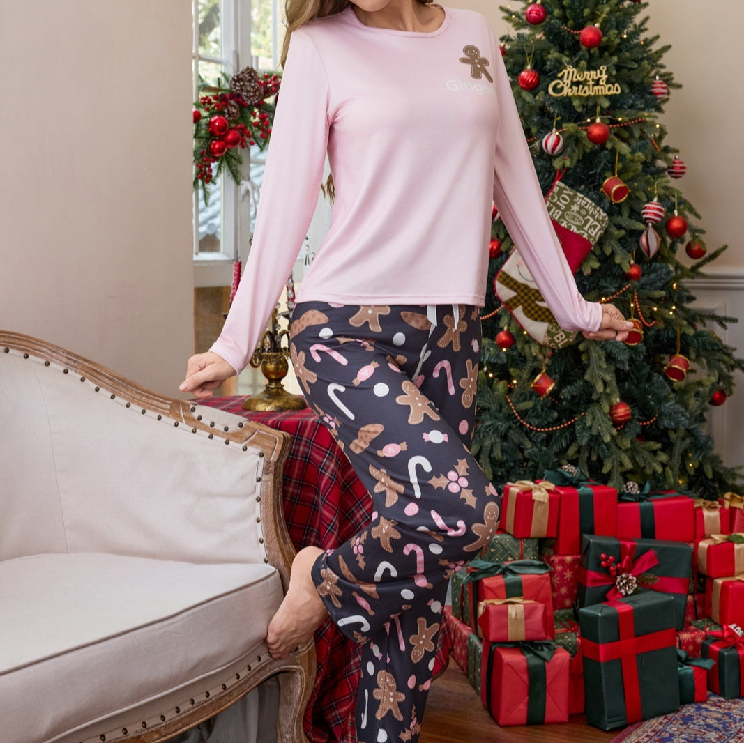 Women's New Year Pajamas Fashion Trend Casual Long Sleeve Pants Suit