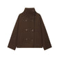 Women's High-neck Button-down Loose Knit Top