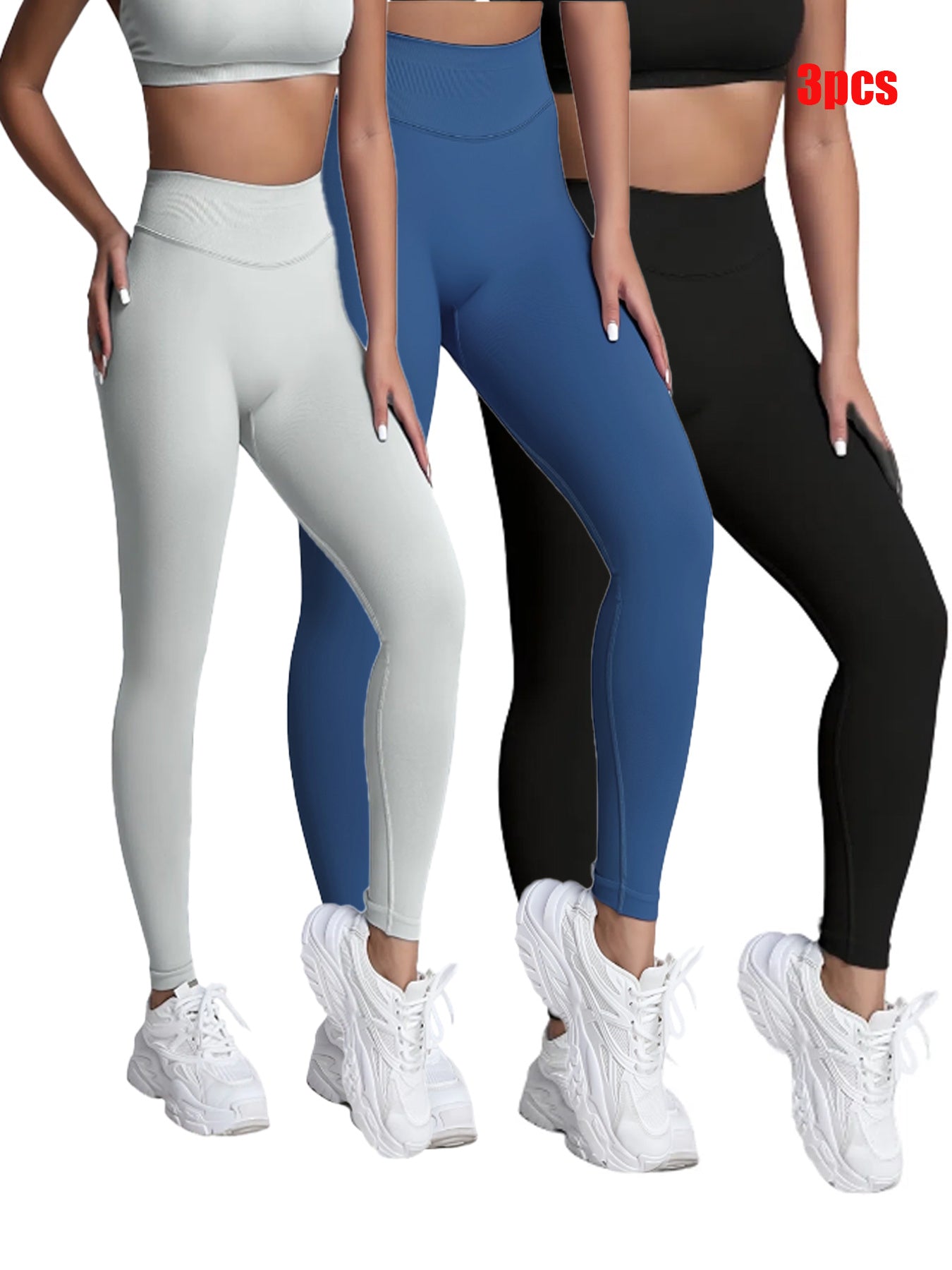 3pcs-Workout Leggings   Must-Have For Sports  Fitness