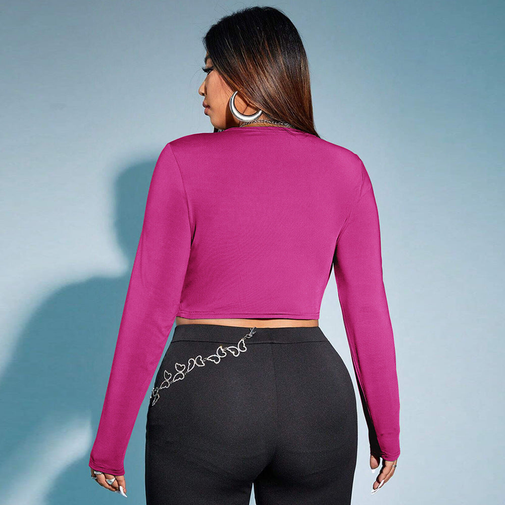 European And American Women's Slim And Sexy Long-sleeve Top