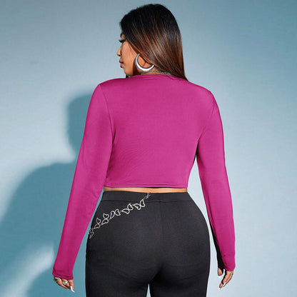 European And American Women's Slim And Sexy Long-sleeve Top
