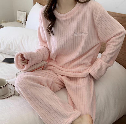 New Vertical Stripe Thickened Warm Home Suit