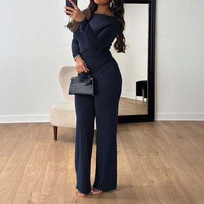 Women's Long-sleeved Top And Pants Set