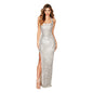 Sweet And Spicy Style Split Sequin Halter Dress